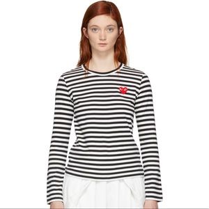Comme des Garcons Play Striped Long Sleeve Shirt